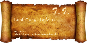 Turóczy Iván névjegykártya
